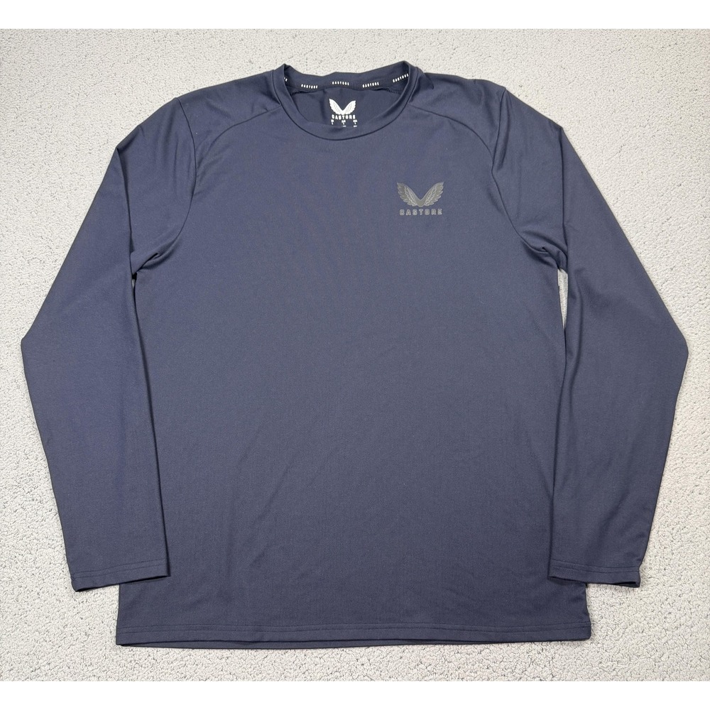 Castore Shirt Mens‎ Large Blue Long Sleeve Raglan Athletic Performance Top